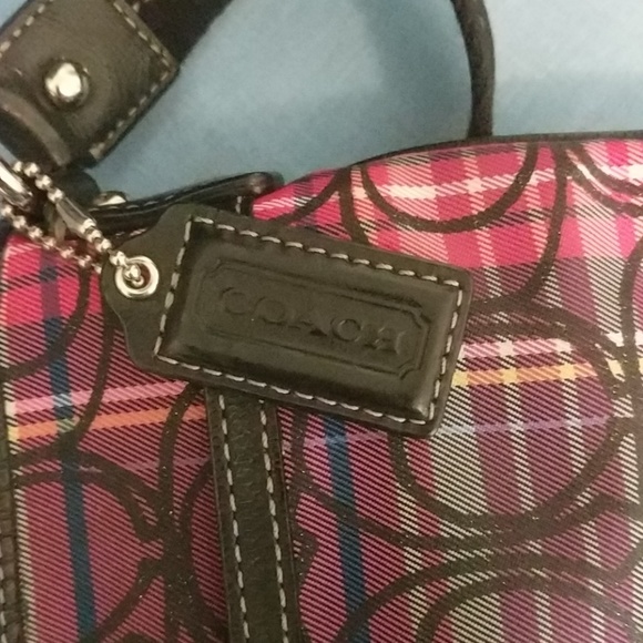 NWOT COACH CROSS BODY POPPY TARTAN - Picture 7 of 7
